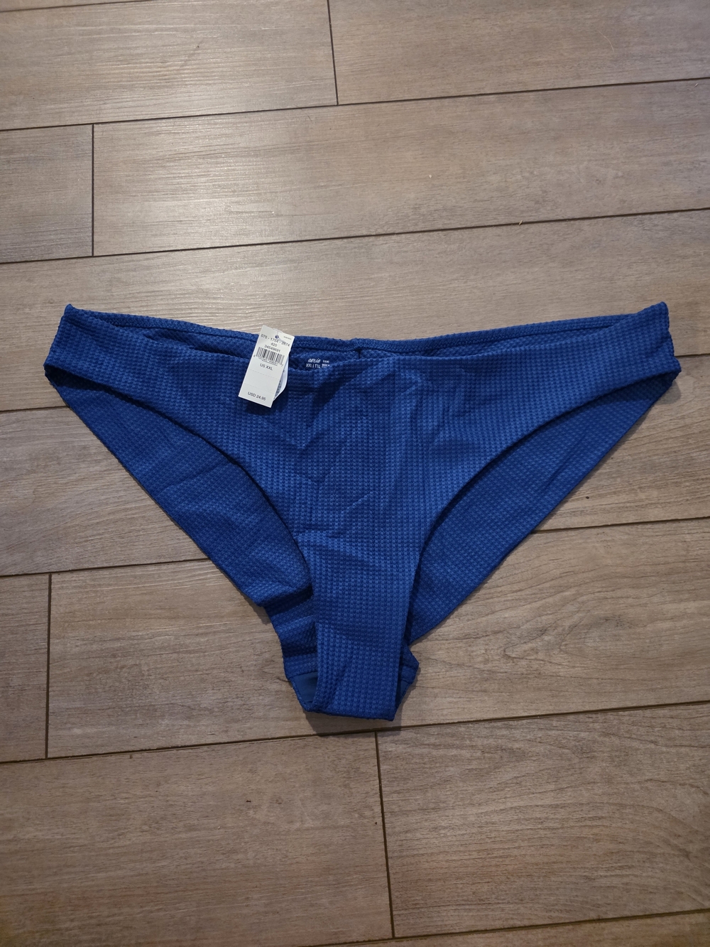 aerie Royal Blue Textured Bikini Bottoms